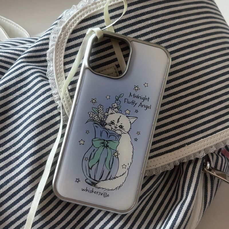 WHISKERSVILLE（ウィスカースビル）の「[MADE]Fluffy Cat Silver Epoxy Case（Smartphone Accessories）」
