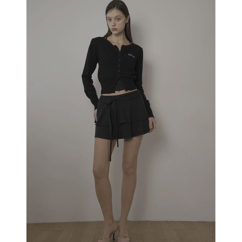 PLIE SKIRT-BLACK