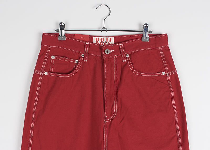 COLOR STITCH WIDE PANTS