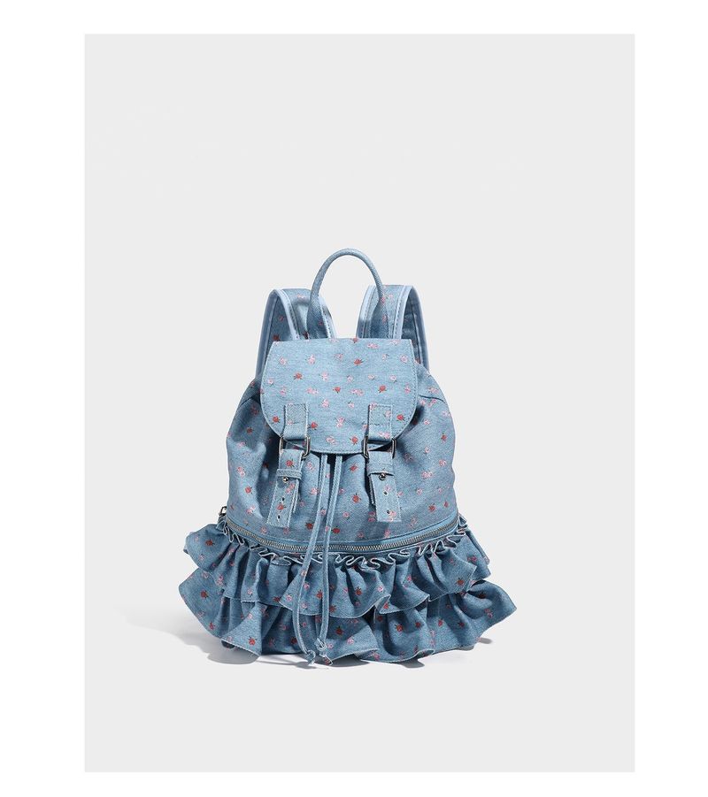French Dot Lace Backpack - Large Capacity Schoolbag & Picnic Backpack