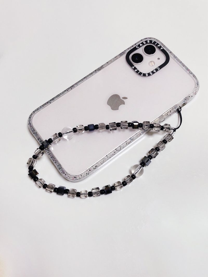 All Black Ohora Crystal Phone Strap