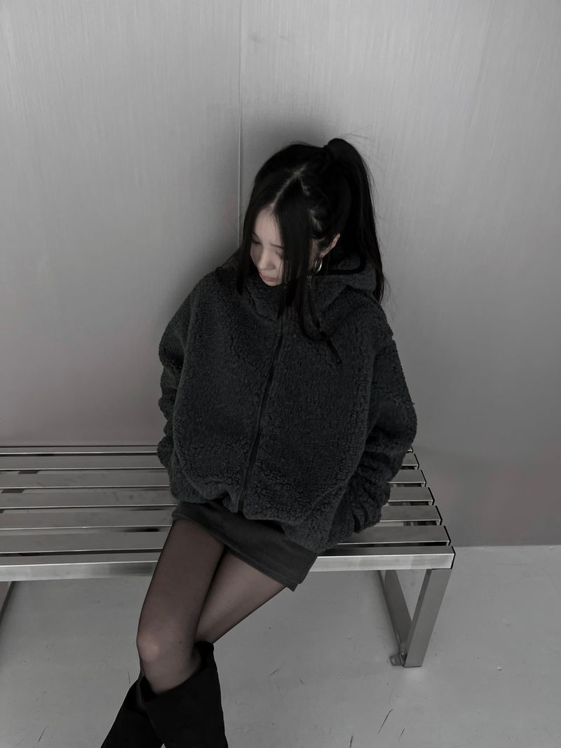 [unisex] シェルパフーディーフリースジップアップ (2color)