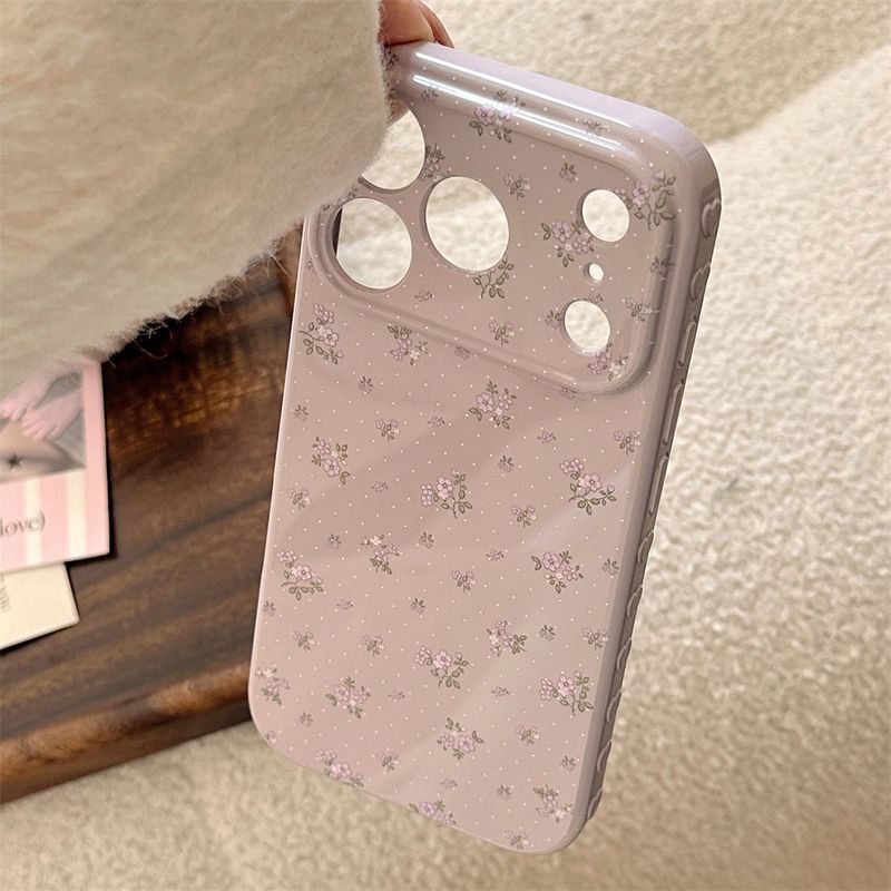 フラワー ドット パターン ソフト iPhone ケース
