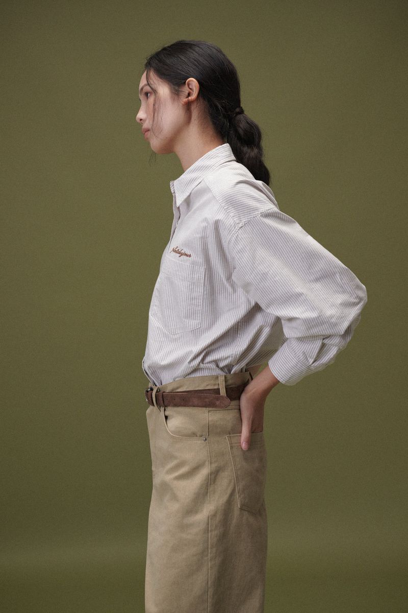 Classic stripe shirts (Brown)