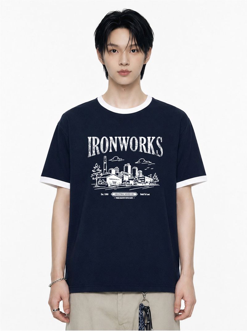 ironworks overfit ringer t-shirt (2color)