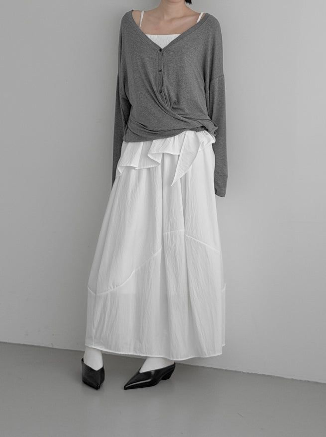 Two-way Loose Fit Wrap Balloon Cardigan