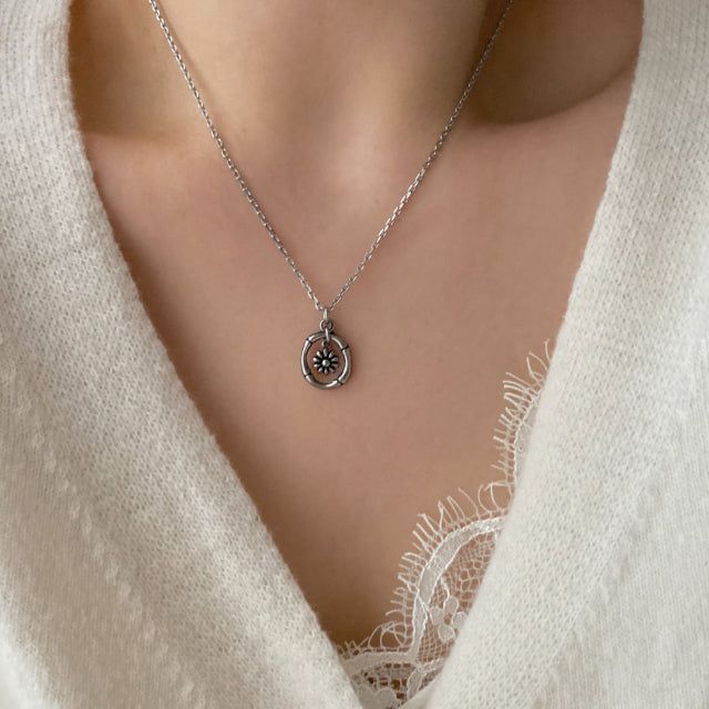 of Antique Flower Coin Unique Necklace