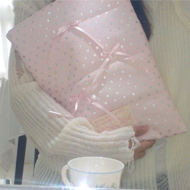 Pillow Notebook Pouch_dot pink