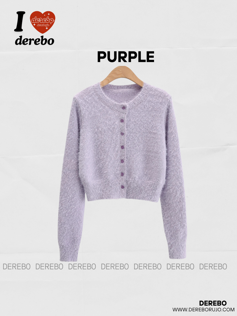 [SALE] Fluffy cropped pastel cardigan