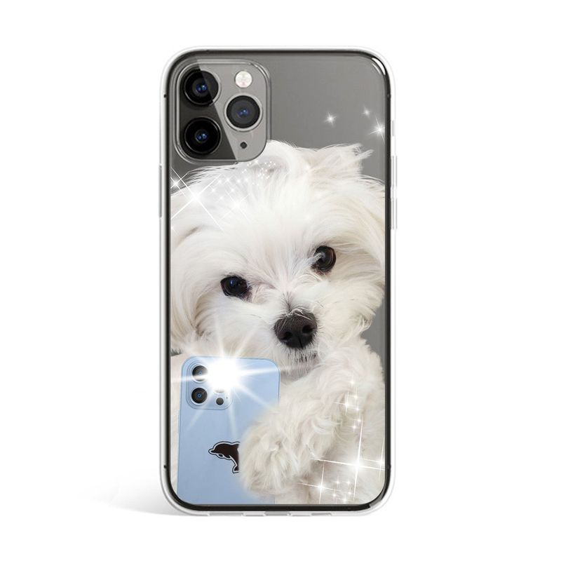 Jelly phone case maltese mirror selfie