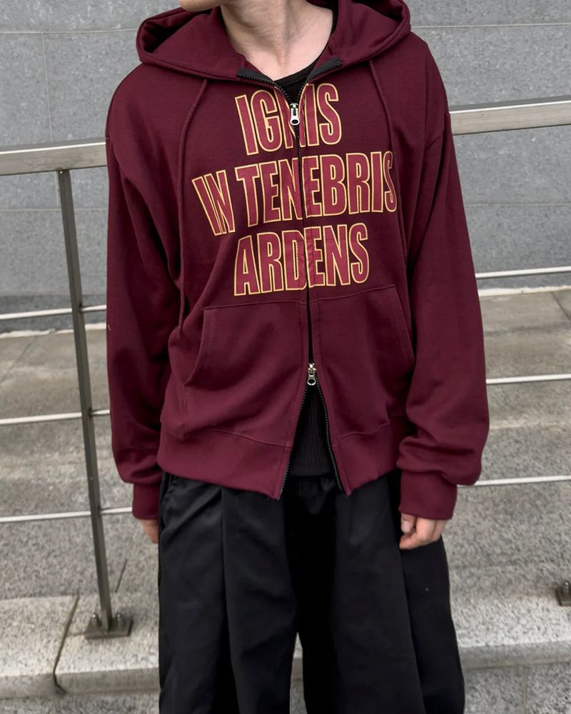 Ignel Lettering Crop Hoodie Zip-Up
