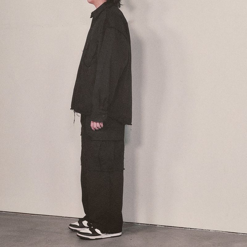 grunge wide cargo pants_black