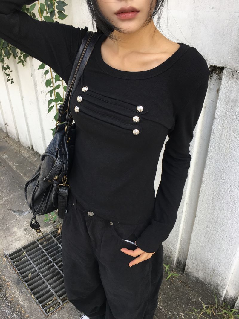 Léon Metal Slim Button Long Sleeve (3c)