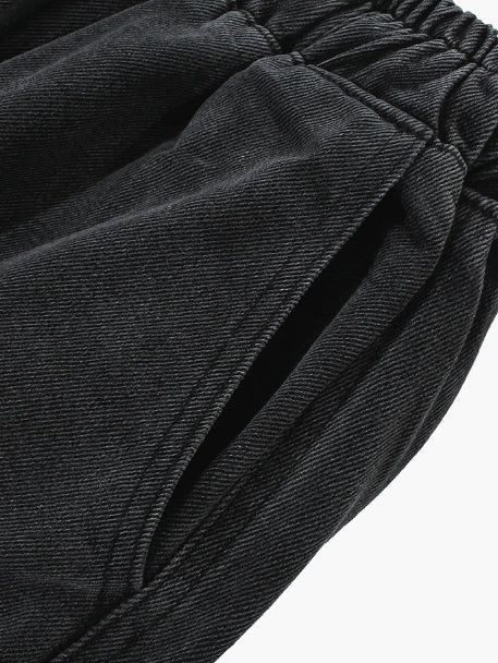 Hip 3D cargo denim banding pants