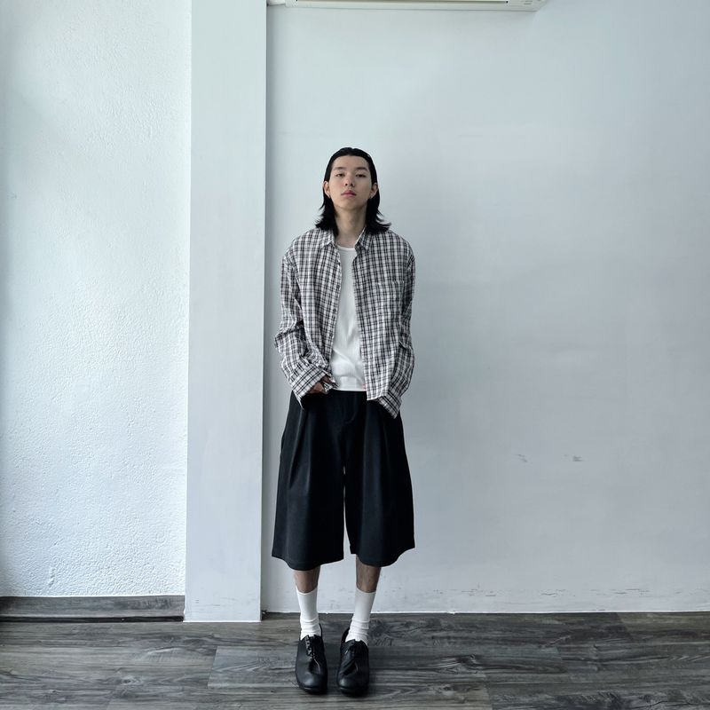 ボクシー チェック クロップド シャツ