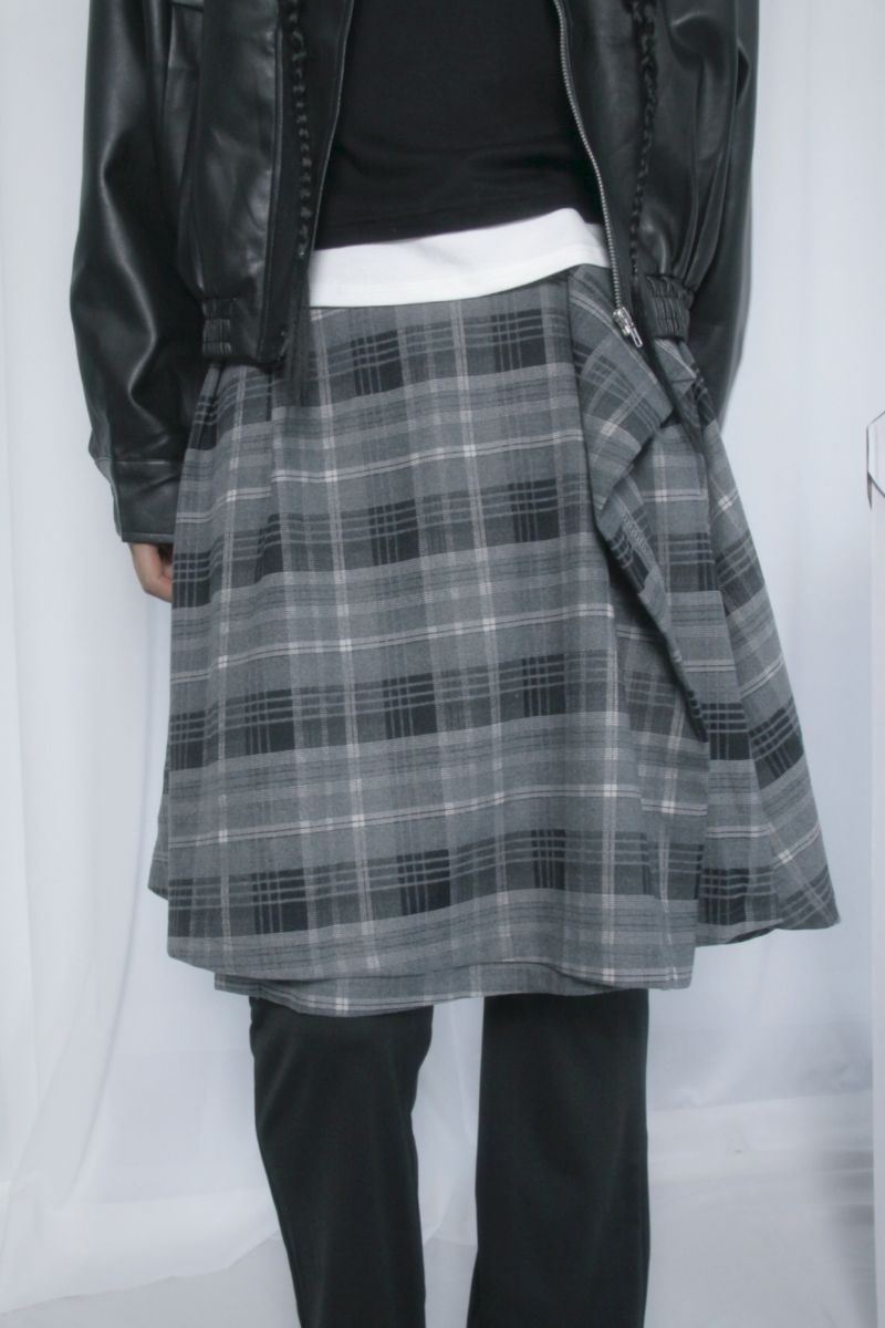 aoyu(アオユ)の「checkered layered midi skirt(Skirts)」
