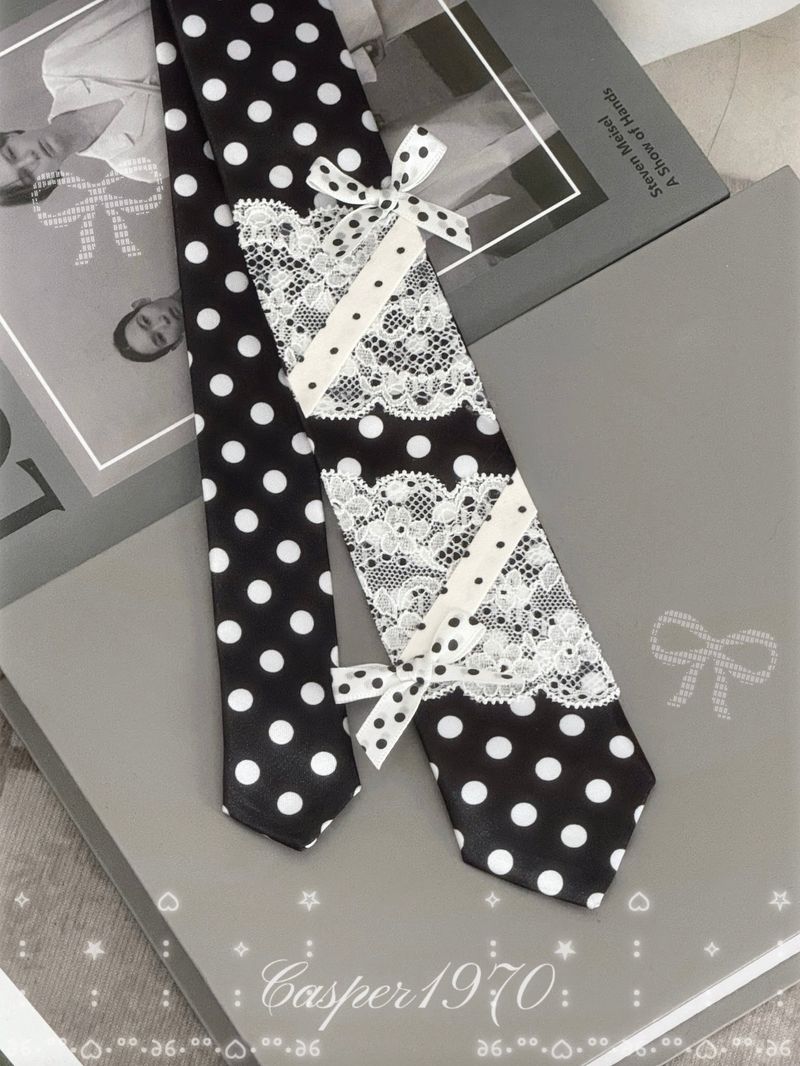 Polka Dot Lace Necktie