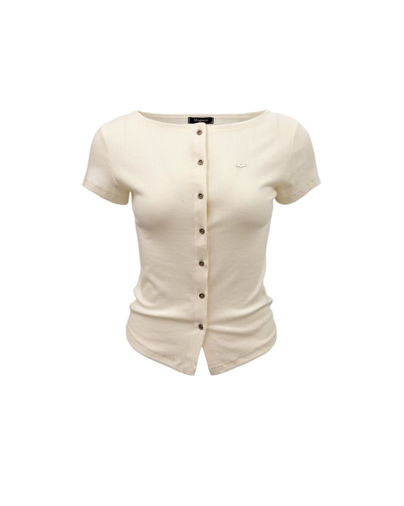 MagoRen SEOUL(マゴレン ソウル)の「Open Boat Neck T-Shirt Cream(Tops)」