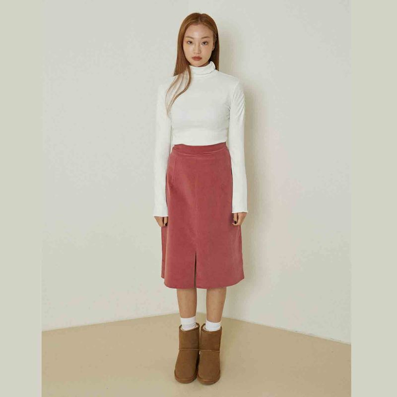 Ebony shirring turtleneck top (white)