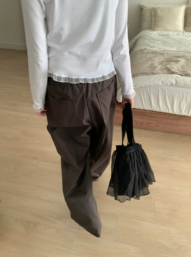ドモンフリルレーストートバッグ