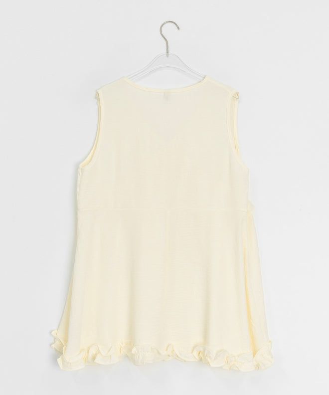 Shoto Deep-V Ruffled Layered Sleeveless Blouse