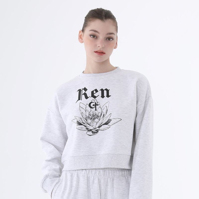 0 9 Ren crop sweatshirt - LIGHT GREY