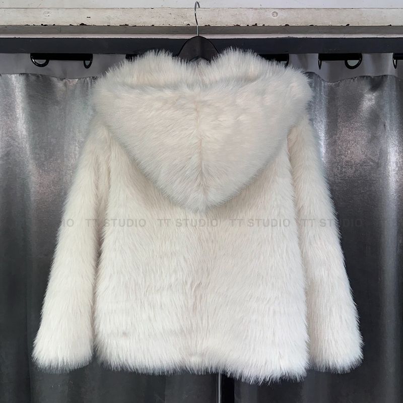 Hoodie fox fur-JK (White)