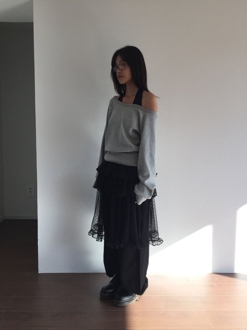 Glass Dot Layer Skirt (3color)