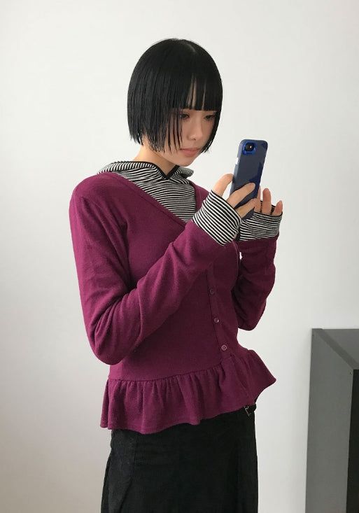 (Brushed) FLEUR FRILL CARDIGAN
