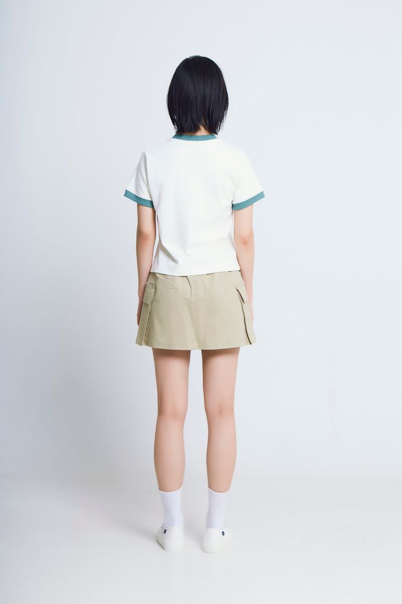 universe print ½T-shirts_ivory/green
