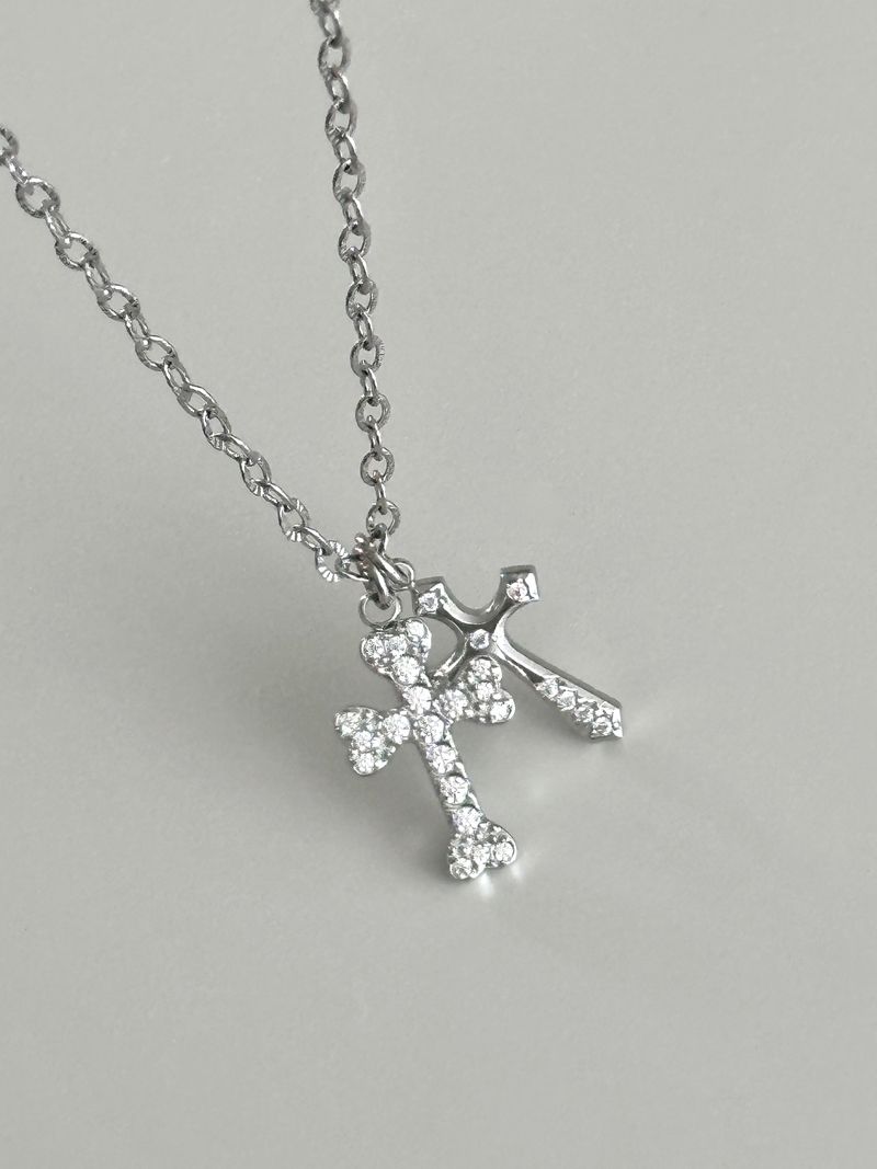 24 winter - cubic cross necklace