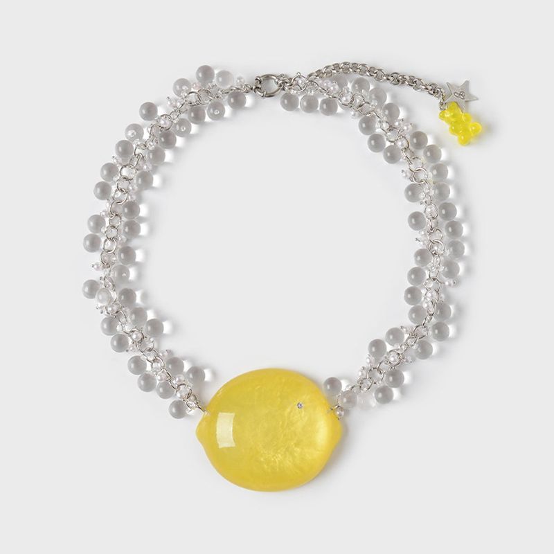 FRUIT JELLY CHOKER NECKLACE (YELLOW LEMON)