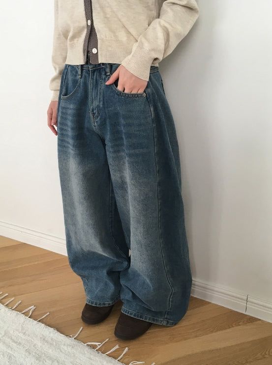 Lega Side Cut Wide Denim Pants