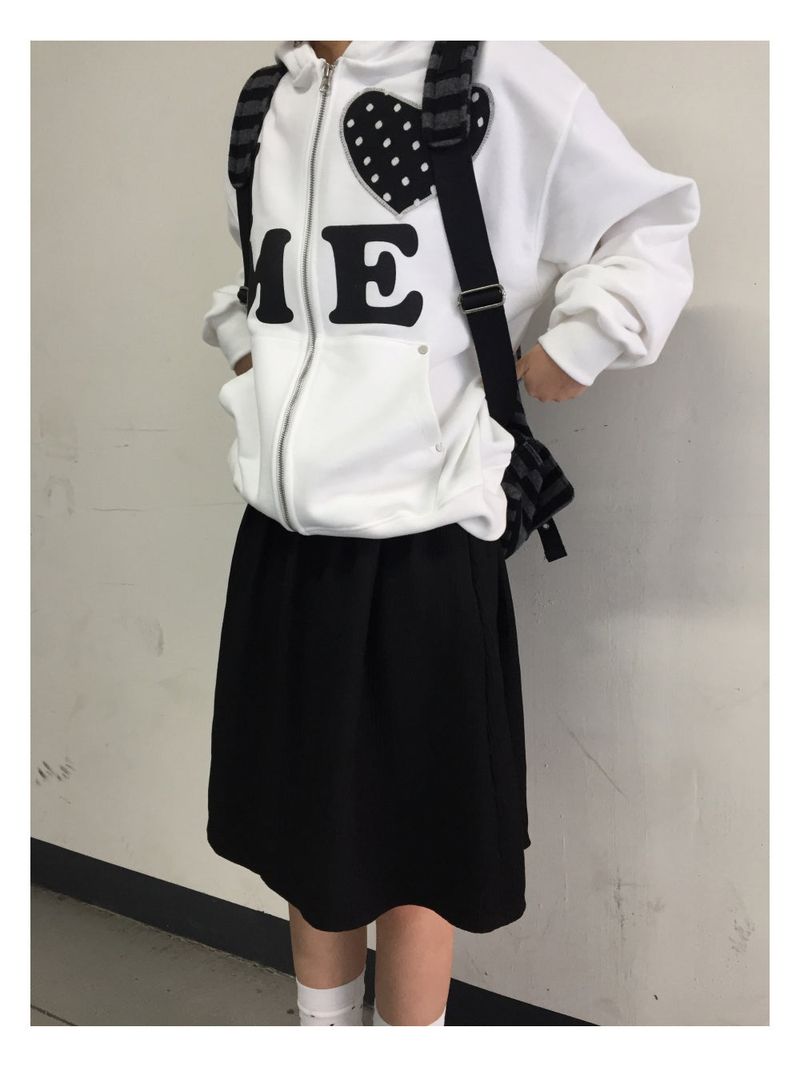 Love me!♥ hood zip-up (2color)