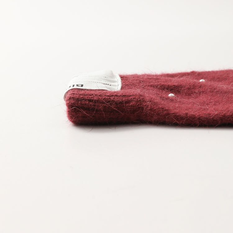 Bluesf angora wool knit gloves - Wine