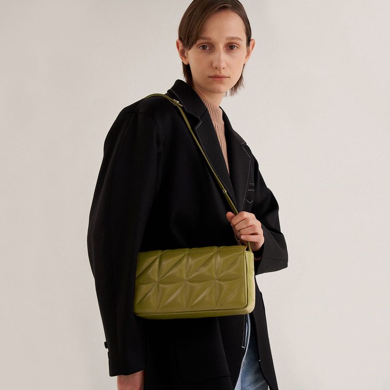 MUNIER（ミュニエ）の「QUILTED FLAP BAG_OLIVE（Bags）」