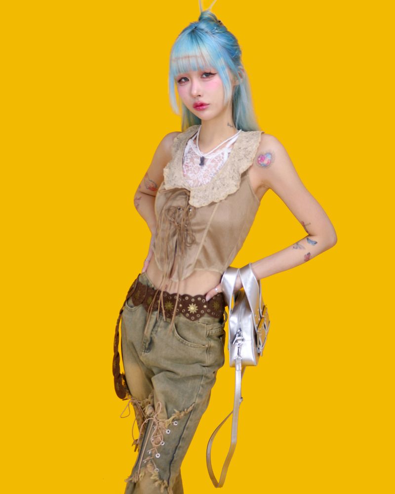 rocket corset denim pants