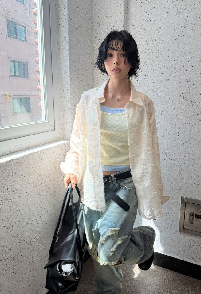 FEATHERY LACE SHIRT
