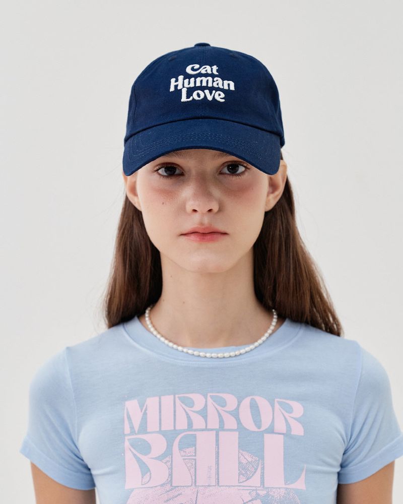 CAT HUMAN LOVE BALL CAP_NAVY