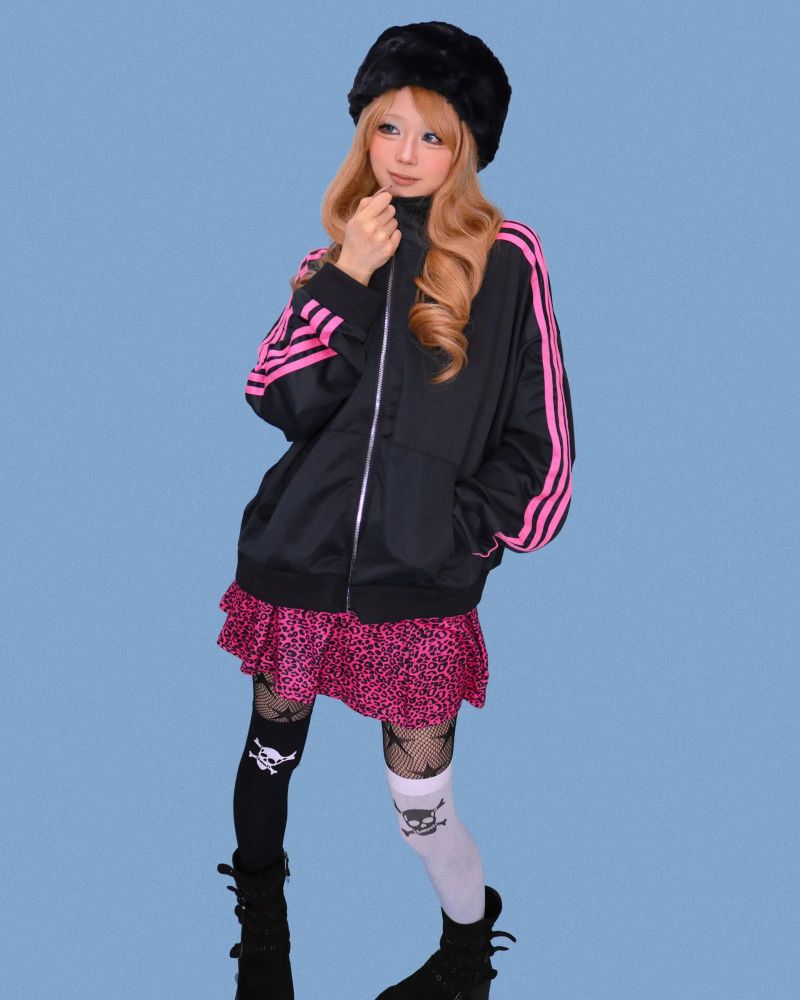 skull black&white knee-socks