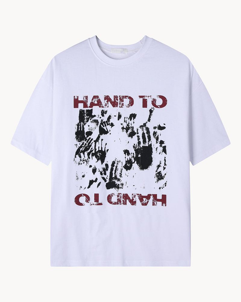 Touch Graphic Oversized Half T-Shirt