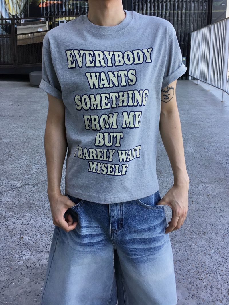 From Me Lettering Crop Short-Sleeved T-Shirt 4C