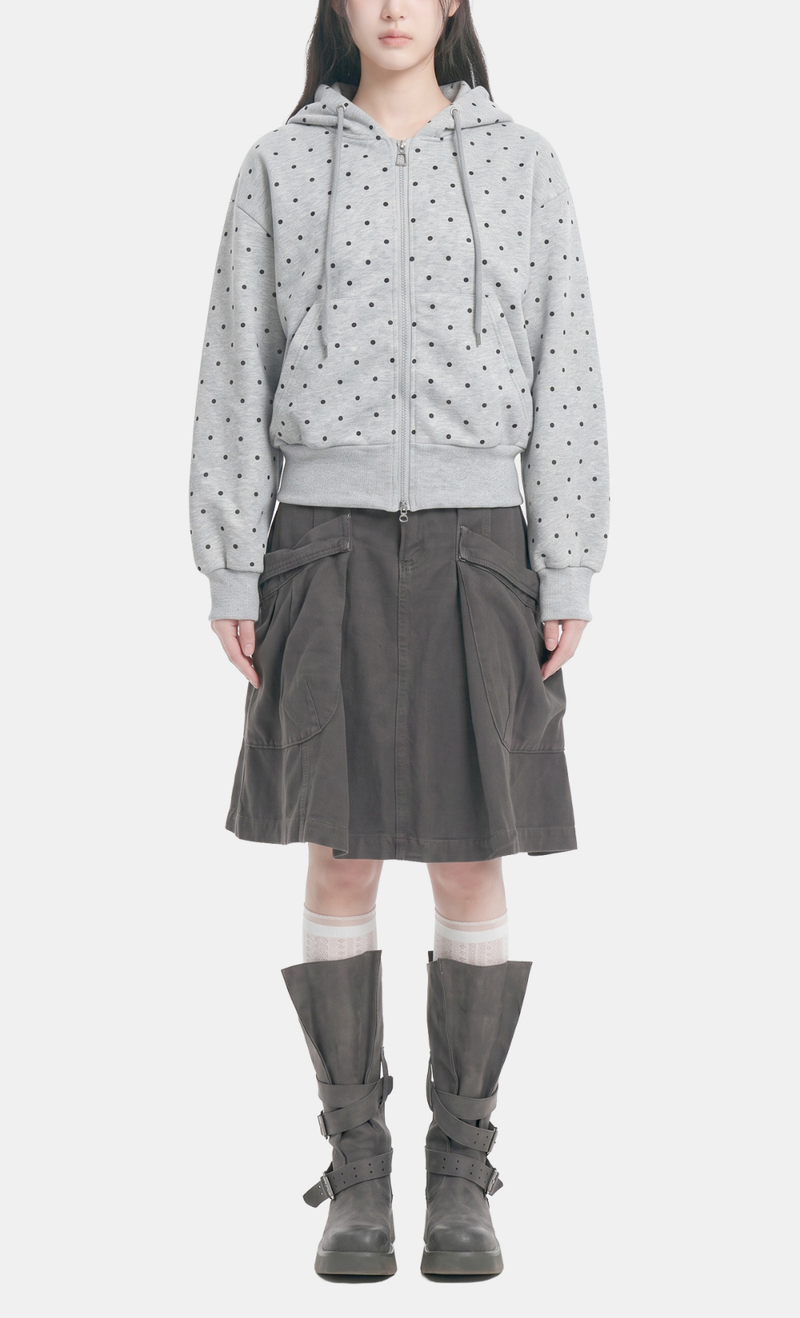 Mimi Dot Balloon Hoodie Zip-up