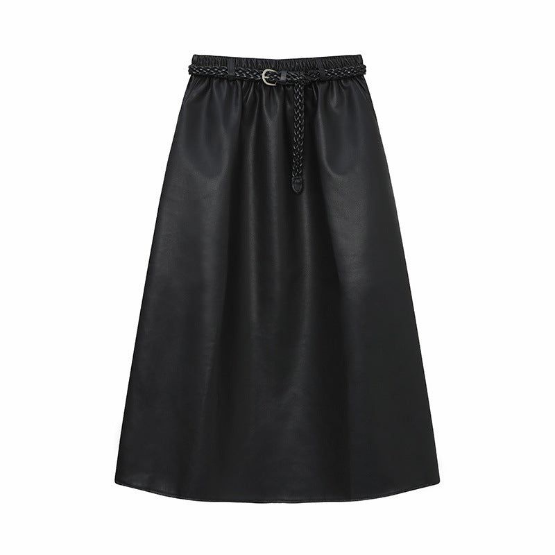 Cozy&Kitsch（コージーアンドキッチ）の「Twisted Belt Leather Long Skirt（Skirts）」