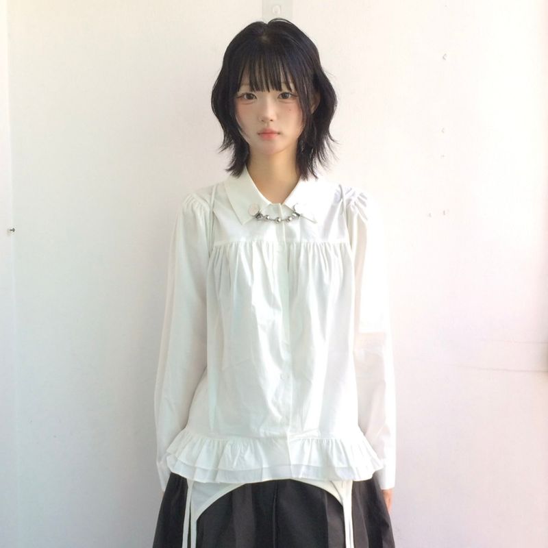 ner.ui.bin（ノエビン）の「Cotton Flare Shirring Shirt（Tops）」