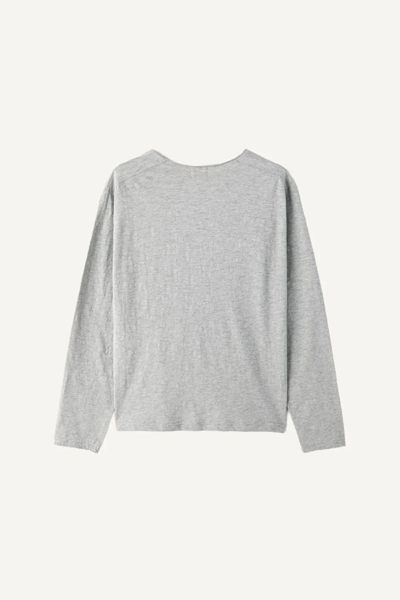 Henley neck slub cotton long sleeve