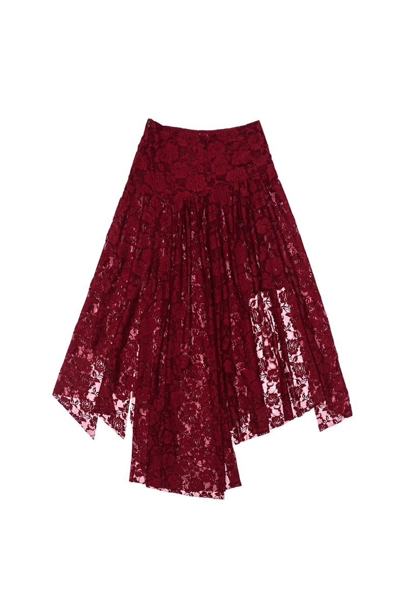 DARLING, YOU ARE BAD（YOU ARE BAD）の「レースアシメトリックシャーリングスカート #RED（スカート）」