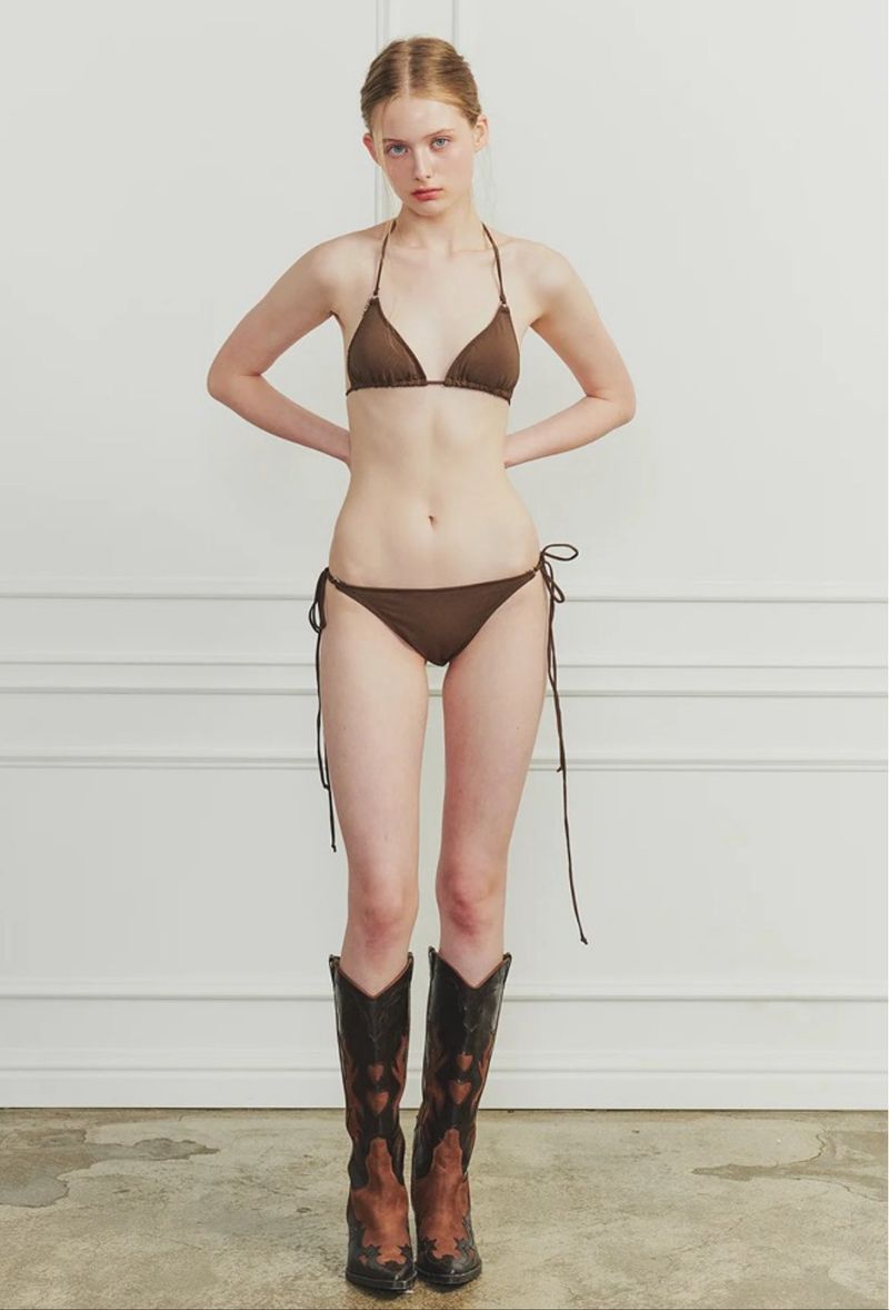 TINA STRING BIKINI SET brown