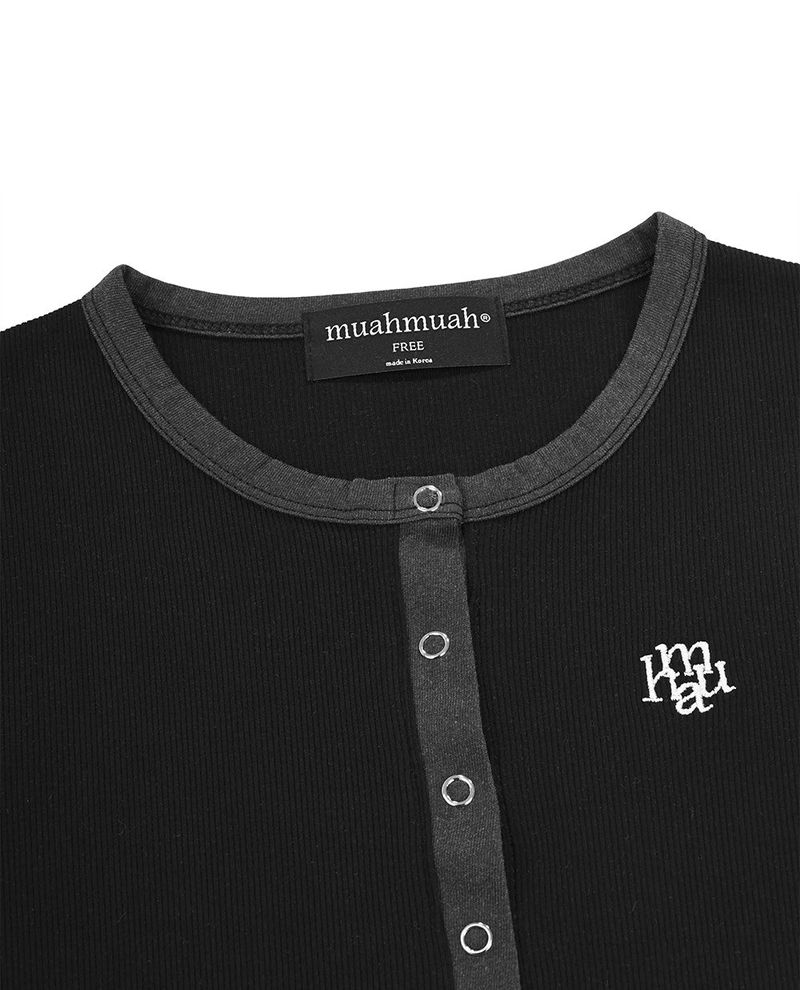 HALF OPEN LOGO HALF T-SHIRT [3color]