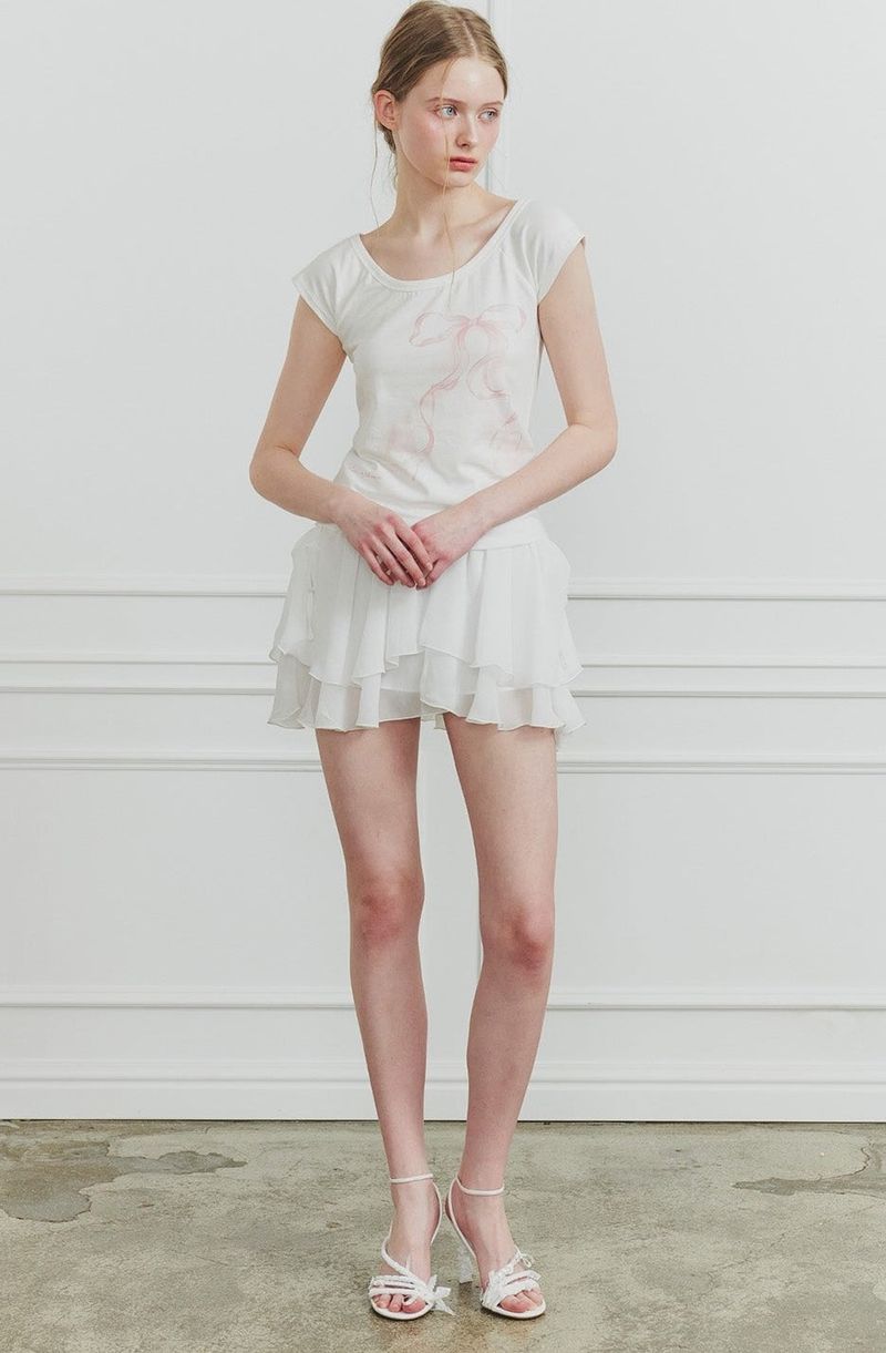 VERA RIBBON TEE white